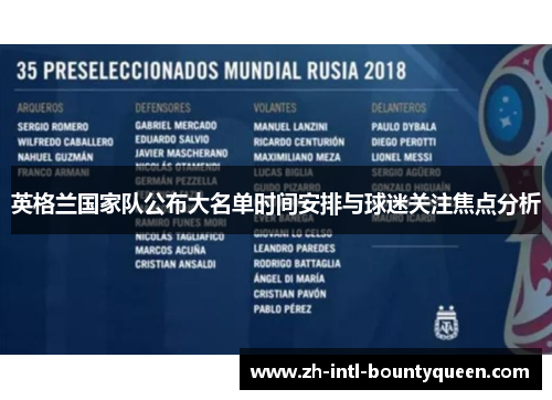 英格兰国家队公布大名单时间安排与球迷关注焦点分析